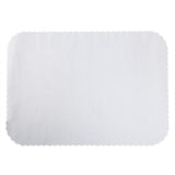 PLAIN WHITE TRAYMAT 14" X 19" SCALLOPED