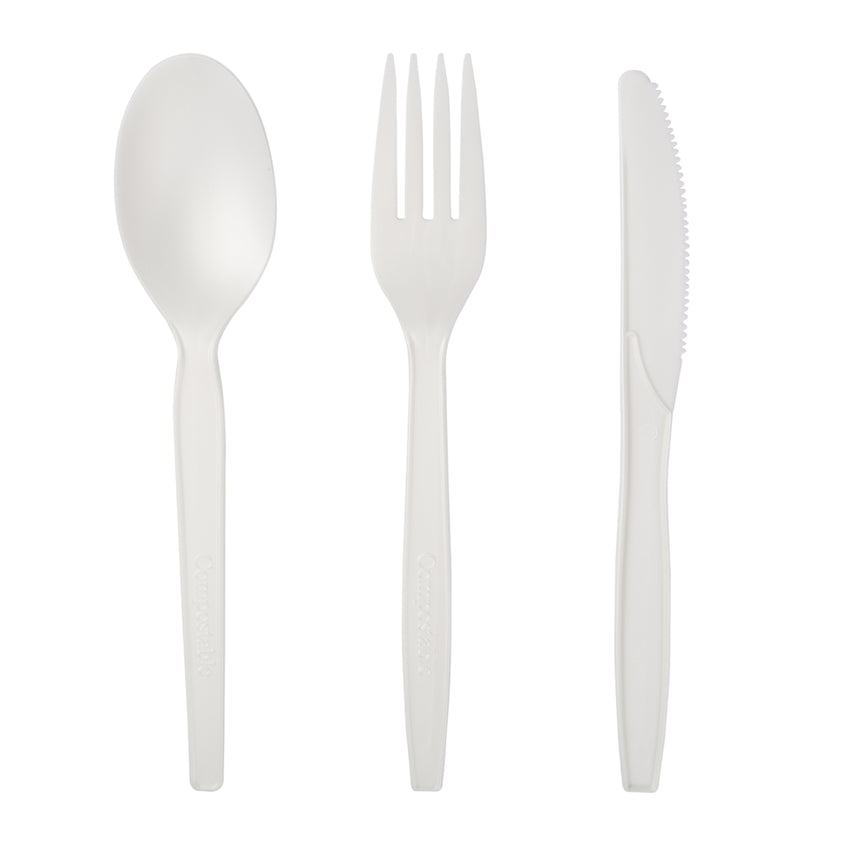 CPLA Wrapped Cutlery Kit, Knife, Fork, Spoon