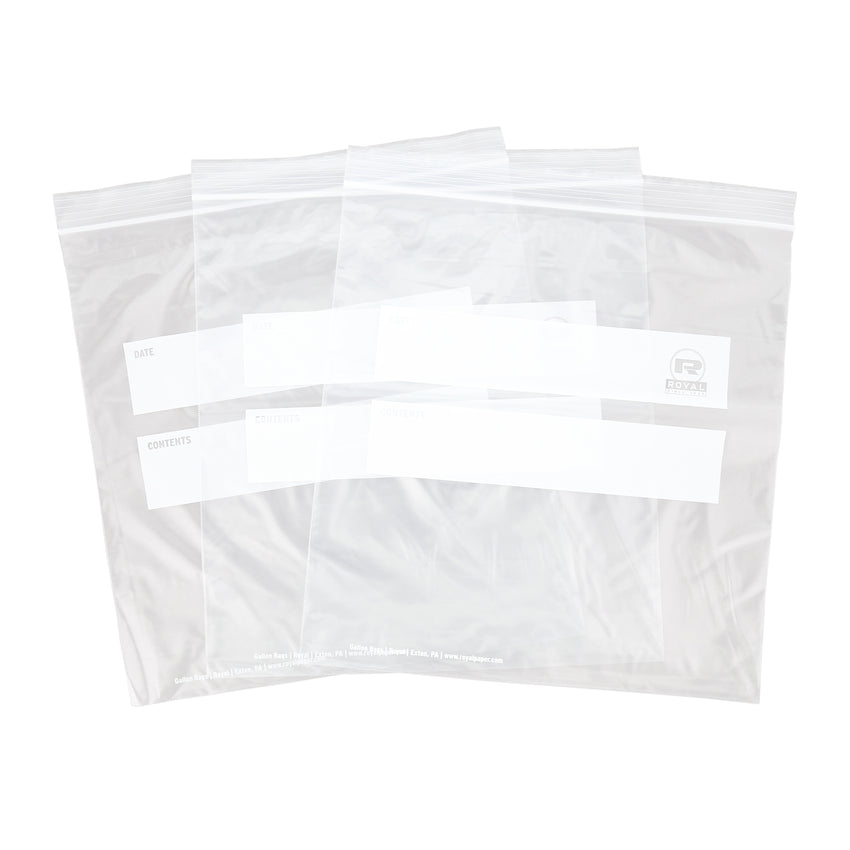 10.5" X 11" GALLON BAG DOUBLE ZIPPER, Three Bags Side by Side